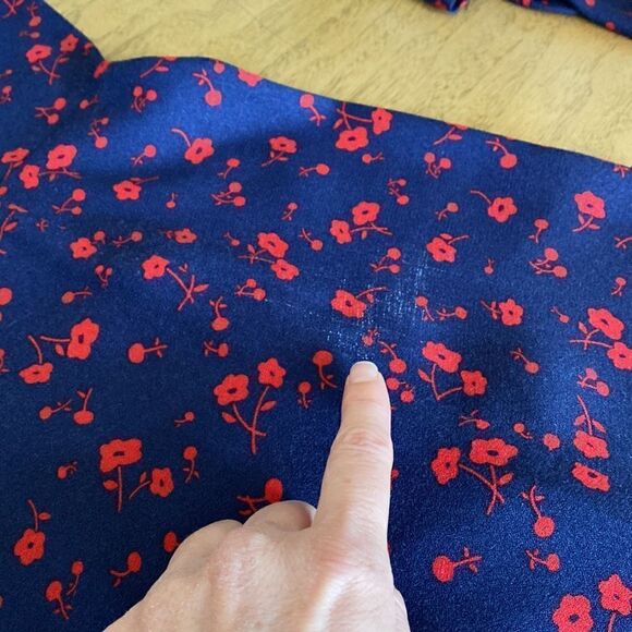 Reformation Navy and Red Zelda Floral Midi Dress w/ Thigh Split Size 2 Sold Out - Picture 16 of 16